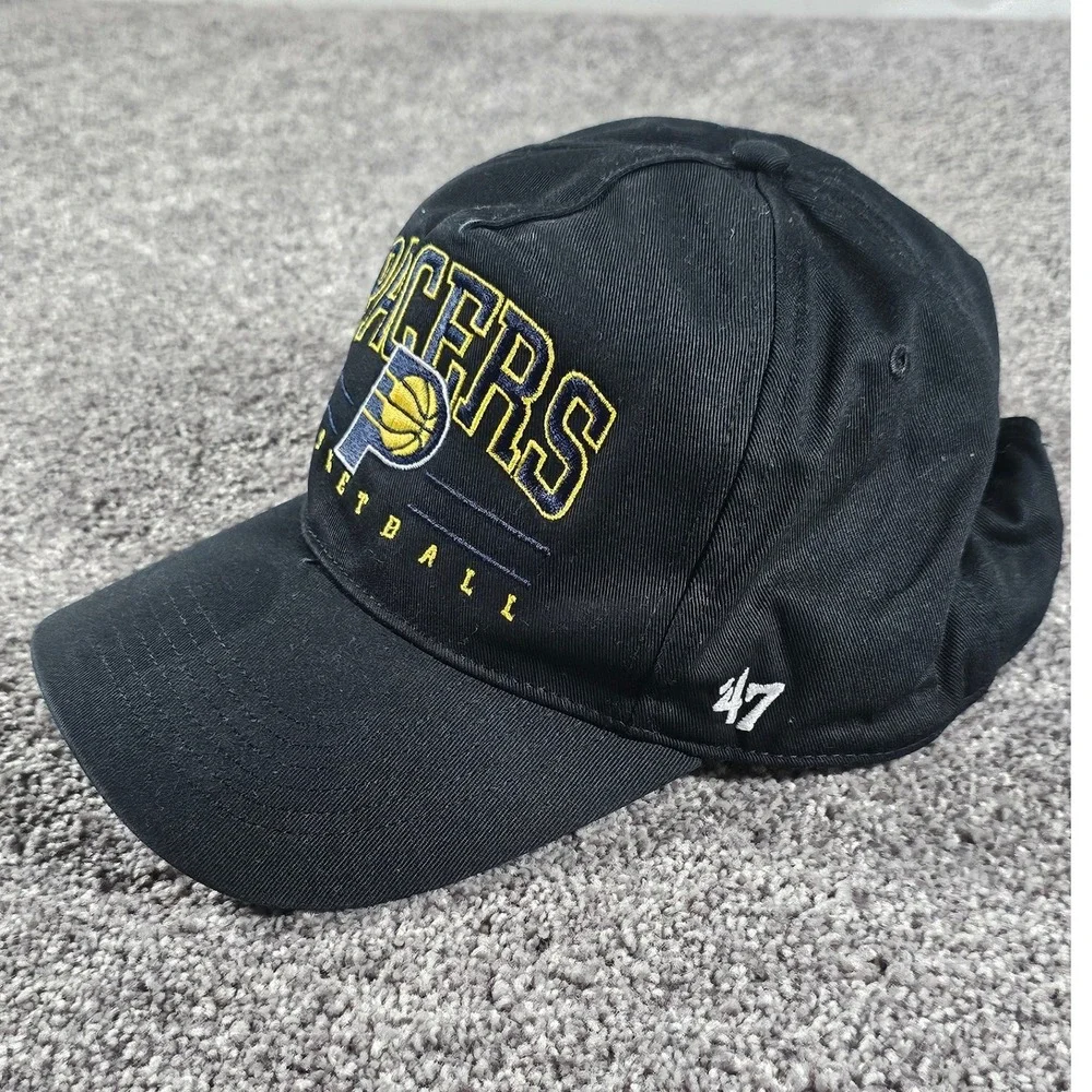 '47 Brand Indiana Pacers Hat Mens OSFA Black NBA Basketball Snapback Cap - Picture 1 of 6